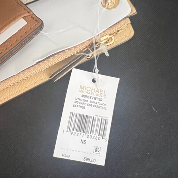 MICHAEL KORS Crossgrain Leather Card Case (Butternut Multi) 32T8GF6D6T - Picture 7 of 9